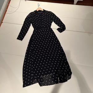 Maje long pleated dress Rivoli embroidered